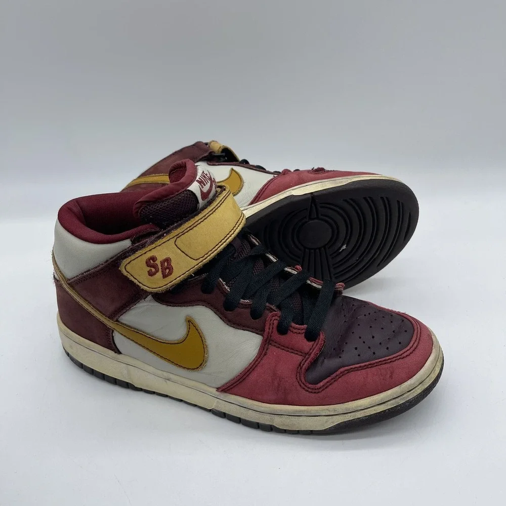 NikeSB Dunk Mid Pro Youth Size 6 Sneakers 314383-671  'Deep Burgundy Bronze'